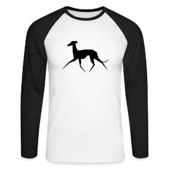 lévier - T-shirt baseball manches longues Homme - blanc/noir - Devant - Nik (191cm)