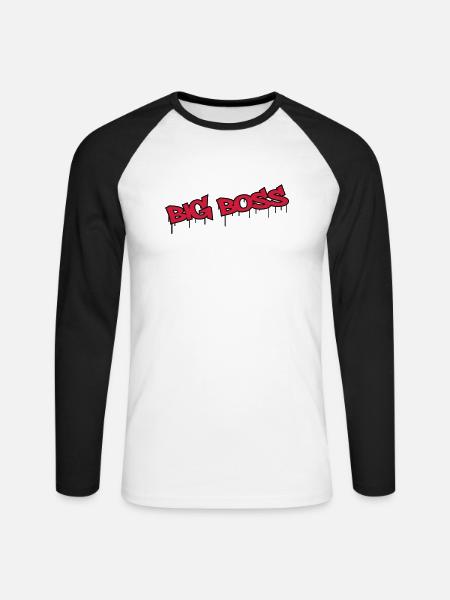 Big Boss - Unisex Long Sleeve Baseball T-Shirt - white/black