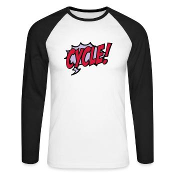 cycle - T-shirt baseball manches longues Homme - blanc/noir - Devant - Nik (191cm)