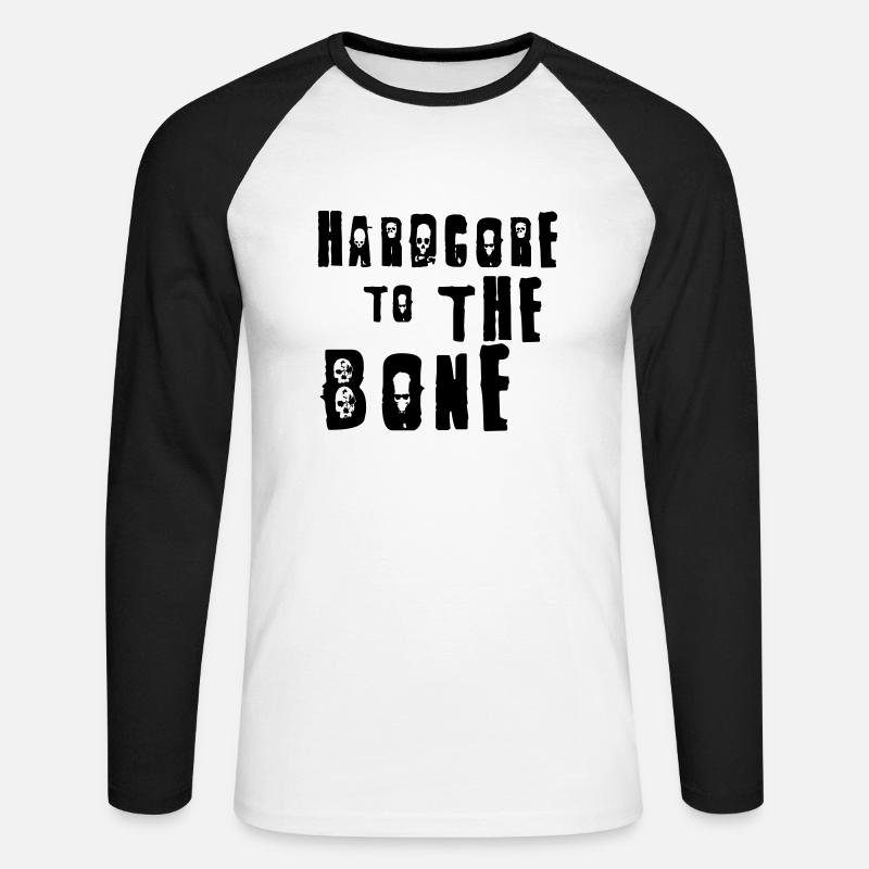Hardcore - Unisex Baseballshirt langarm - Weiß/Schwarz