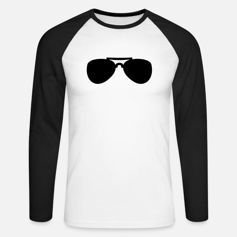 Occhiali da sole - Maglia da baseball a manica lunga da uomo - bianco/nero