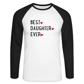 Fille - T-shirt baseball manches longues Homme - blanc/noir - Devant - Nik (191cm)