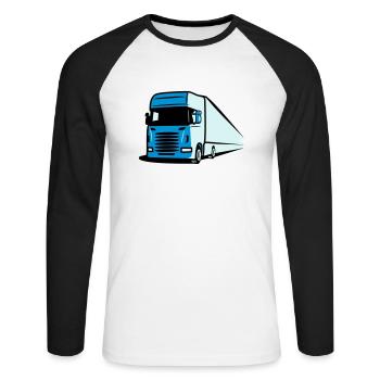 Art de camion camion - T-shirt baseball manches longues Homme - blanc/noir - Devant - Nik (191cm)