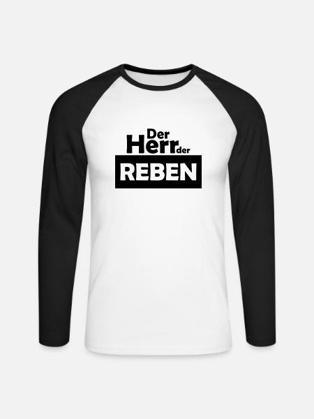 der herr der reben - Unisex Baseballshirt langarm - Weiß/Schwarz