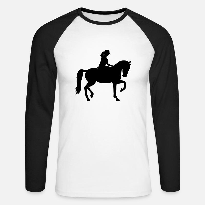 Reiterin - Unisex Baseballshirt langarm - Weiß/Schwarz