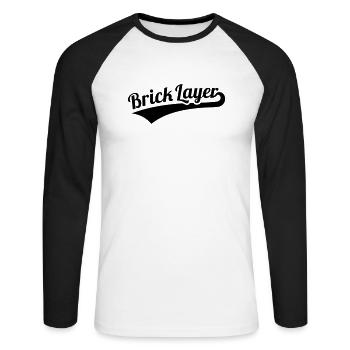 Brick layer - Unisex Long Sleeve Baseball T-Shirt - white/black - Front - Nik (191cm)