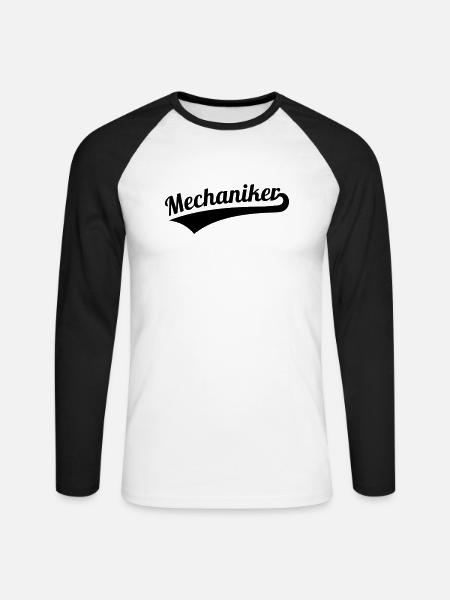 Mechaniker - Unisex Baseballshirt langarm - Weiß/Schwarz