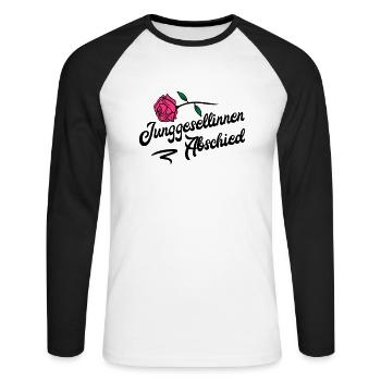 junggesellinnen abschied rose - Unisex Baseballshirt langarm - Weiß/Schwarz - Vorne - Nik (191cm)