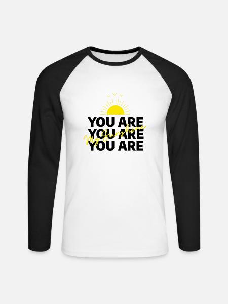 you are my sunshine - Unisex Baseballshirt langarm - Weiß/Schwarz