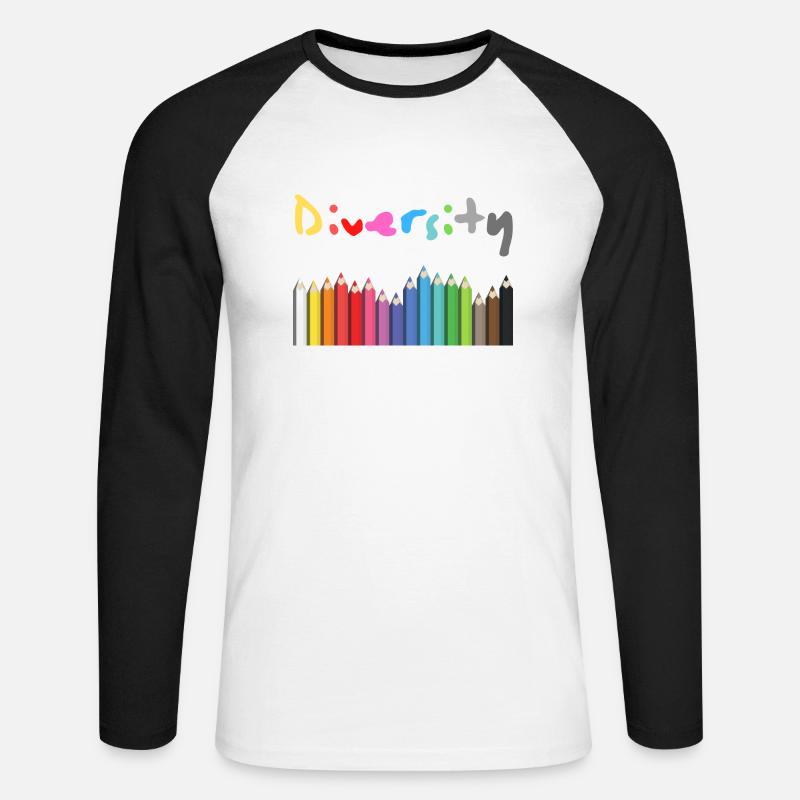 Diversity Geschenk und Geschenkidee - Unisex Baseballshirt langarm - Weiß/Schwarz