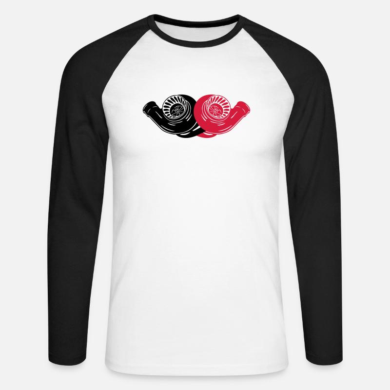 BiTURBO - Unisex Baseballshirt langarm - Weiß/Schwarz