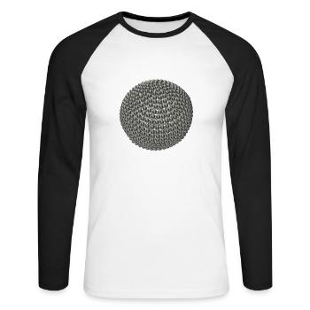 Titanium balls in 3D optics - Unisex Long Sleeve Baseball T-Shirt - white/black - Front - Nik (191cm)