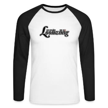 Löölizüüg - Unisex Baseballshirt langarm - Weiß/Schwarz - Vorne - Nik (191cm)