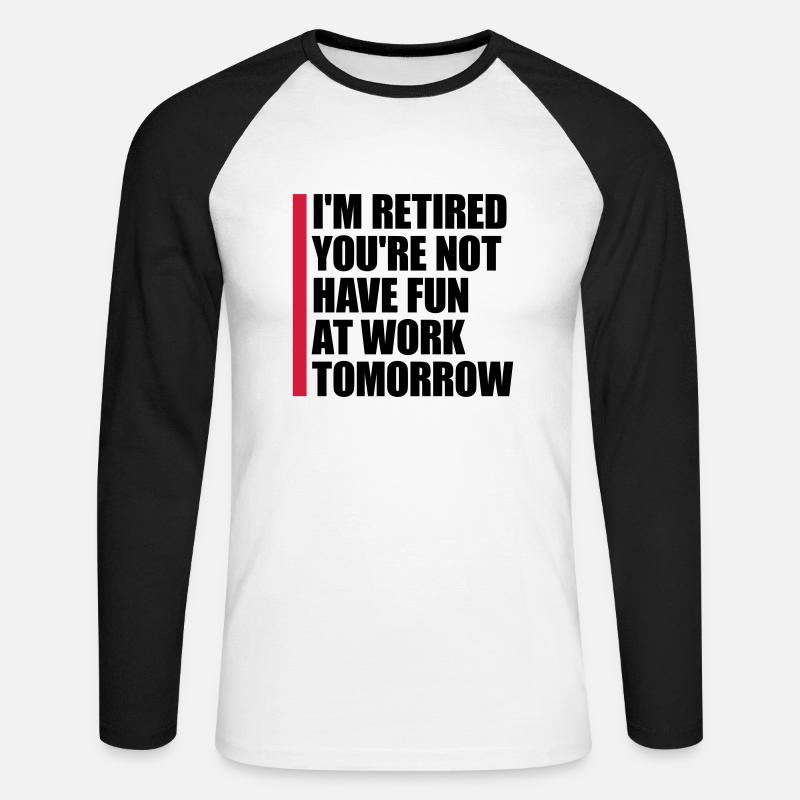 have fun at work - Unisex Baseballshirt langarm - Weiß/Schwarz