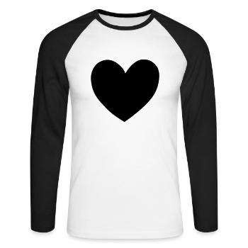 Herz Symbol Liebe süß Herzen rosa Zeichnung Vektor - Unisex Baseballshirt langarm - Weiß/Schwarz - Vorne - Nik (191cm)