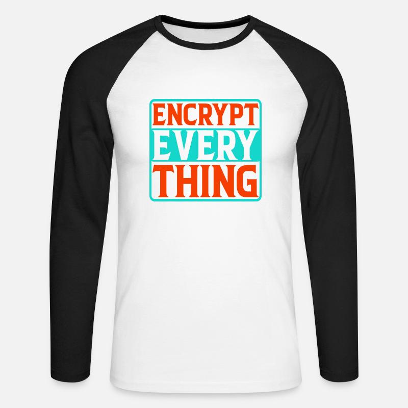 Encrypt Everything 4 - Unisex Baseballshirt langarm - Weiß/Schwarz