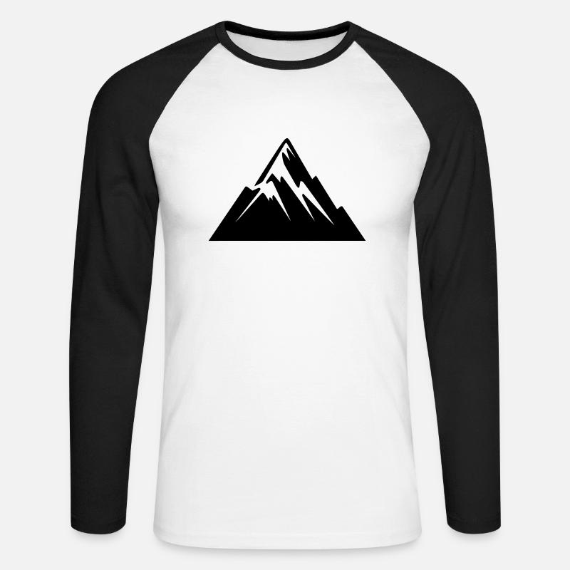 Berg - Unisex Baseballshirt langarm - Weiß/Schwarz