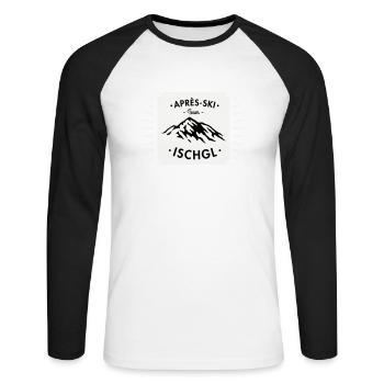 Après-Ski Ischgl - Unisex Long Sleeve Baseball T-Shirt - white/black - Front - Nik (191cm)