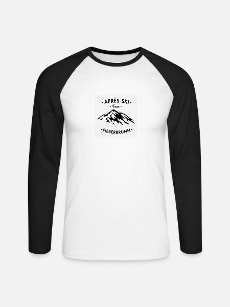 Après-Ski Fieberbrunn - Unisex Long Sleeve Baseball T-Shirt - white/black