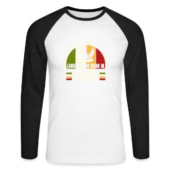 1965 Vintage Birthday Legend Gift - Unisex Long Sleeve Baseball T-Shirt - white/black - Front - Nik (191cm)