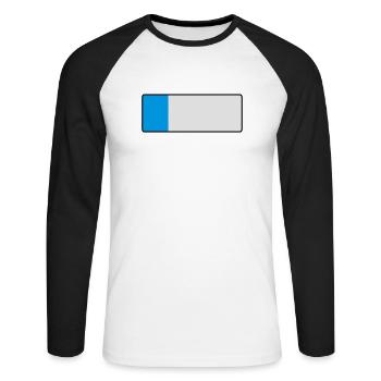 _blank_kurz - Unisex Baseballshirt langarm - Weiß/Schwarz - Vorne - Nik (191cm)