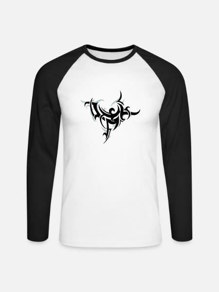 Tribal 2 - Unisex Baseballshirt langarm - Weiß/Schwarz