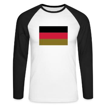 ALLEMAGNE - T-shirt baseball manches longues Homme - blanc/noir - Devant - Nik (191cm)