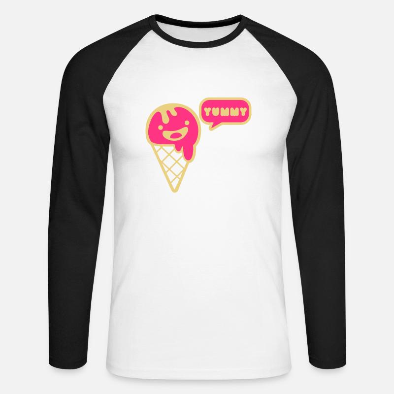 ice - eis - sommer - Unisex Baseballshirt langarm - Weiß/Schwarz