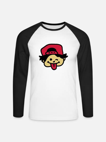 Naughty Boy 3 - Unisex Long Sleeve Baseball T-Shirt - white/black