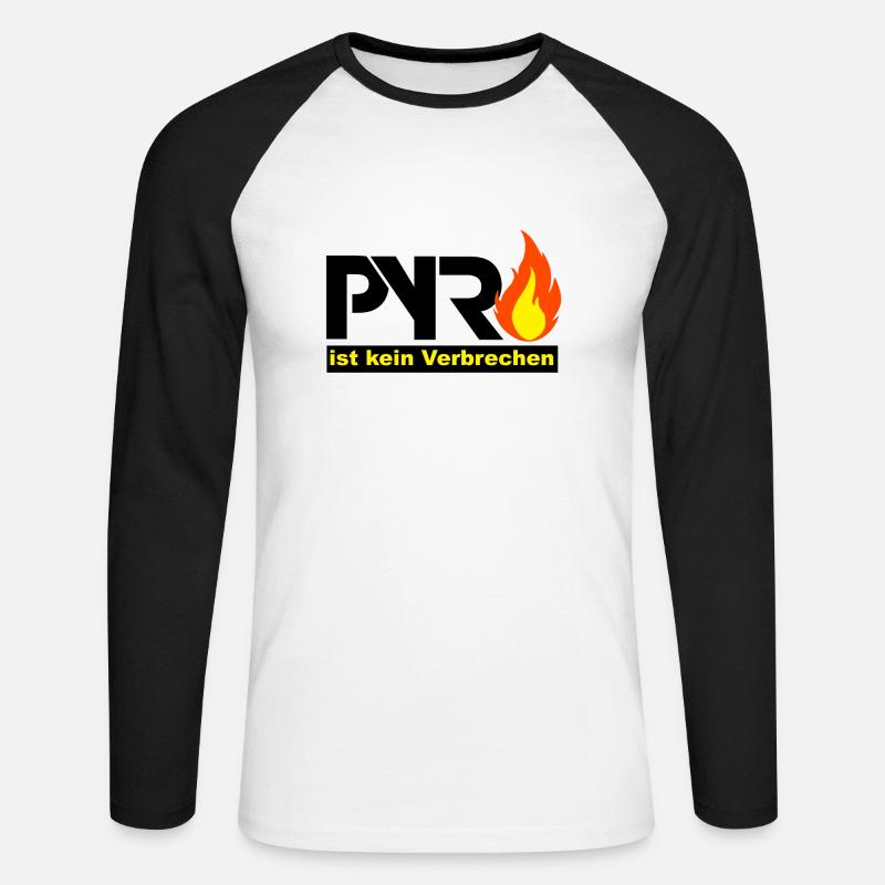 Pyro - Unisex Baseballshirt langarm - Weiß/Schwarz