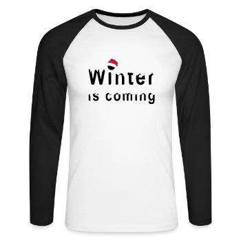 Witzige Sprüche - Unisex Baseballshirt langarm - Weiß/Schwarz - Vorne - Nik (191cm)