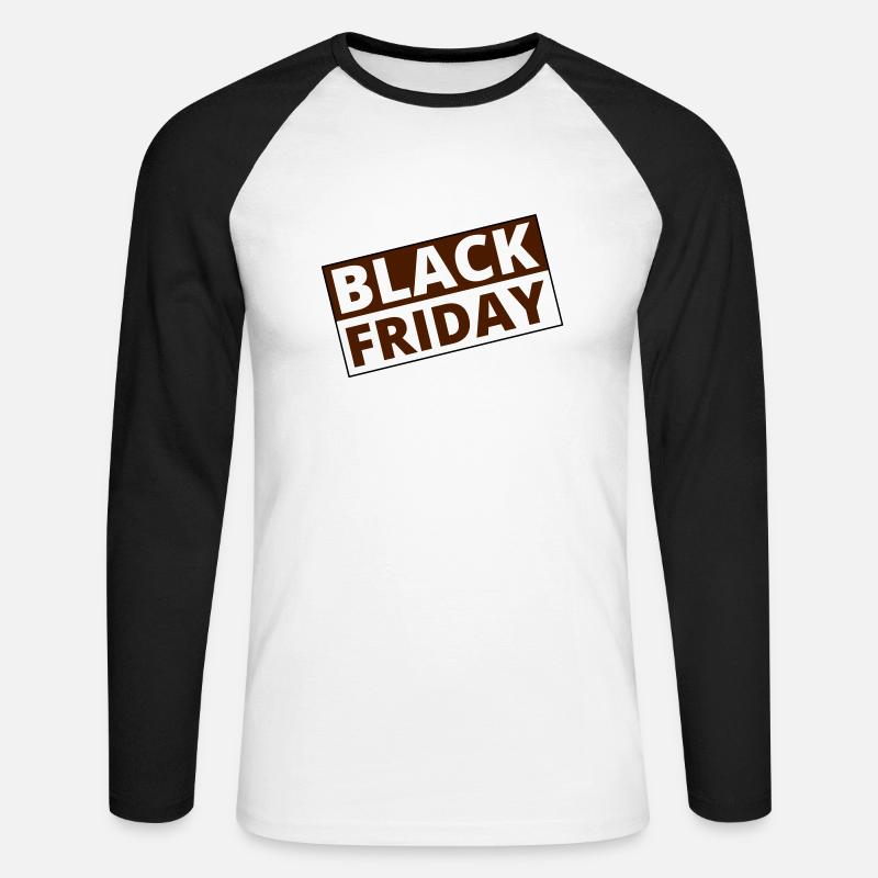 Black Friday - Unisex Baseballshirt langarm - Weiß/Schwarz