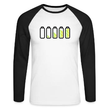 battery_loading - Unisex Baseballshirt langarm - Weiß/Schwarz - Vorne - Nik (191cm)