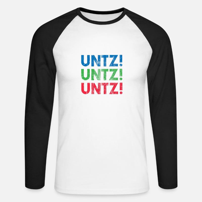 EDM Electronic Dance Music Techno Rave - Maglia da baseball a manica lunga da uomo - bianco/nero