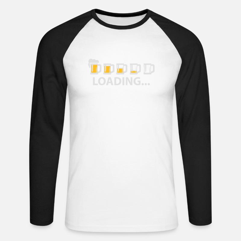 Drunk Loading Beer - Unisex Baseballshirt langarm - Weiß/Schwarz