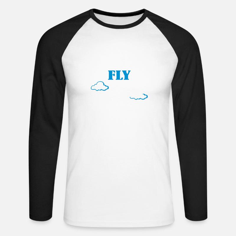Born To Fly Skydive - Unisex Baseballshirt langarm - Weiß/Schwarz