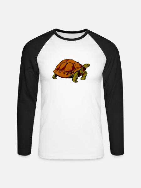 turtle - Unisex Long Sleeve Baseball T-Shirt - white/black