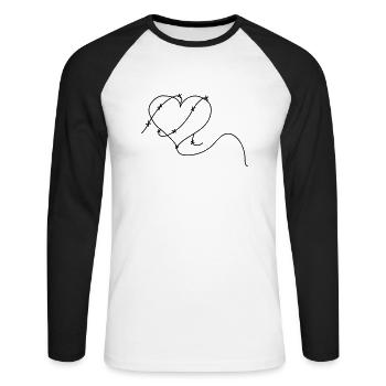coeur vulnérable - T-shirt baseball manches longues Homme - blanc/noir - Devant - Nik (191cm)