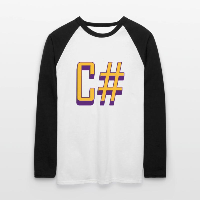 Programming Languages: C# / C sharp (Classic) Unisex Long Sleeve Baseball T-Shirt