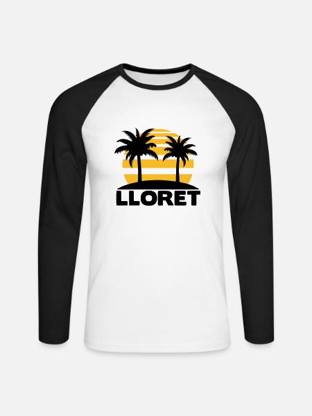 Lloret de mar - Unisex Baseballshirt langarm - Weiß/Schwarz