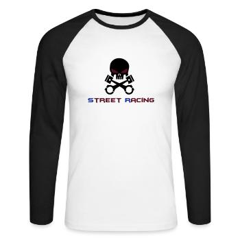 STREET RACING - T-shirt baseball manches longues Homme - blanc/noir - Devant - Nik (191cm)