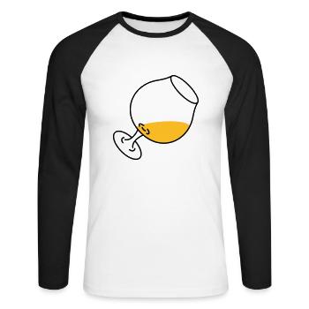 Cognacglas - Unisex Baseballshirt langarm - Weiß/Schwarz - Vorne - Nik (191cm)