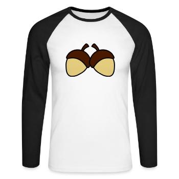 Nuts - Unisex Long Sleeve Baseball T-Shirt - white/black - Front - Nik (191cm)