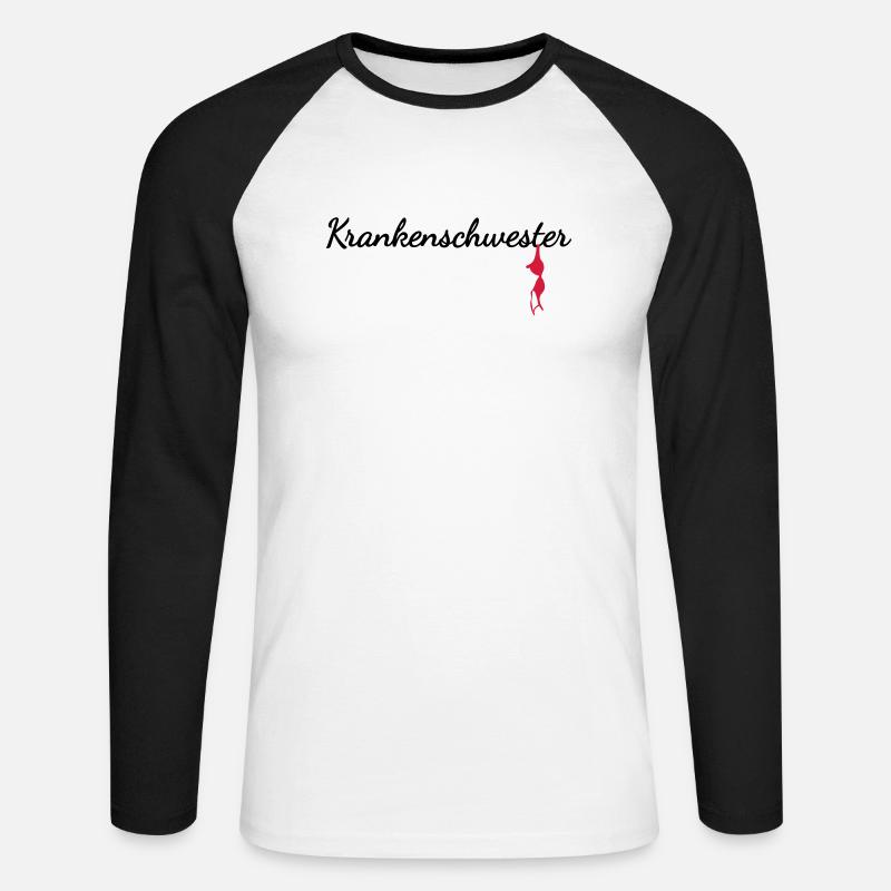 Krankenschwester - Unisex Baseballshirt langarm - Weiß/Schwarz
