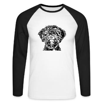 lagotto3 5 - Unisex Baseballshirt langarm - Weiß/Schwarz - Vorne - Nik (191cm)