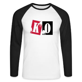 ko_boxing_02 - T-shirt baseball manches longues Homme - blanc/noir - Devant - Nik (191cm)
