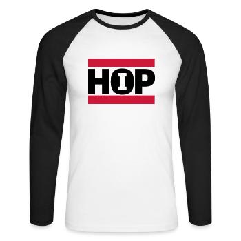 hiphop - Unisex Long Sleeve Baseball T-Shirt - white/black - Front - Nik (191cm)