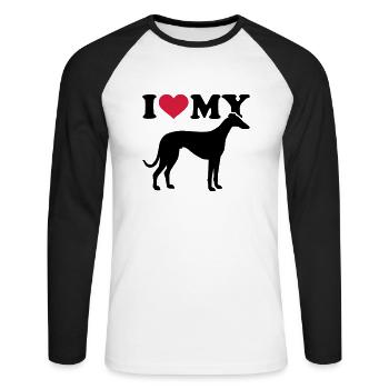 Whippet - Unisex Long Sleeve Baseball T-Shirt - white/black - Front - Nik (191cm)