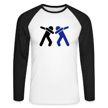 dabbing team man - Unisex Baseballshirt langarm - Weiß/Schwarz - Vorne - Nik (191cm)