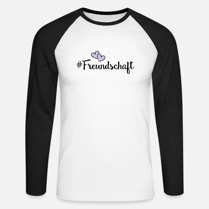 freundschaft herzen - Unisex Baseballshirt langarm - Weiß/Schwarz